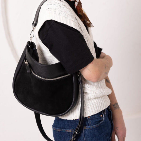 STELLA nahast käekott - Black Suede